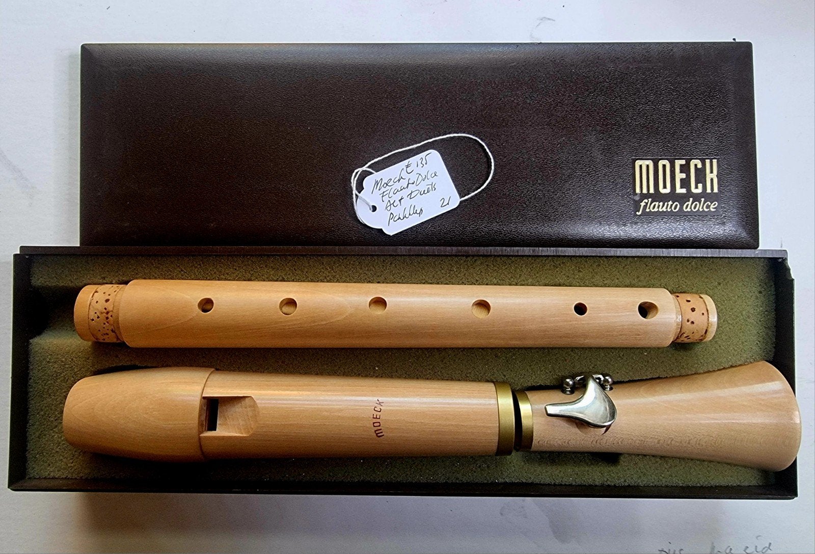 Moeck Flauto Dolce F Duitse boring met Pinkklep, Muziek en Instrumenten, Verzenden, Zo goed als nieuw, Overige typen, Met koffer, hoes of etui