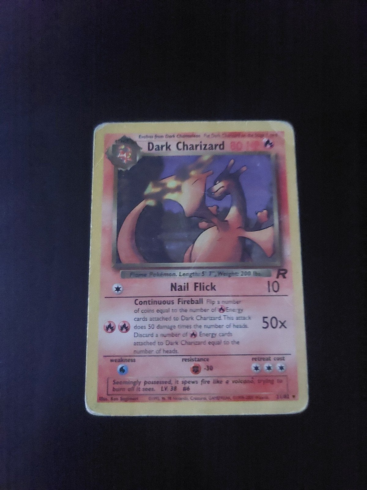 Dark Charizard Pokémon kaart, Hobby en Vrije tijd, Ophalen of Verzenden, Gebruikt, Losse kaart