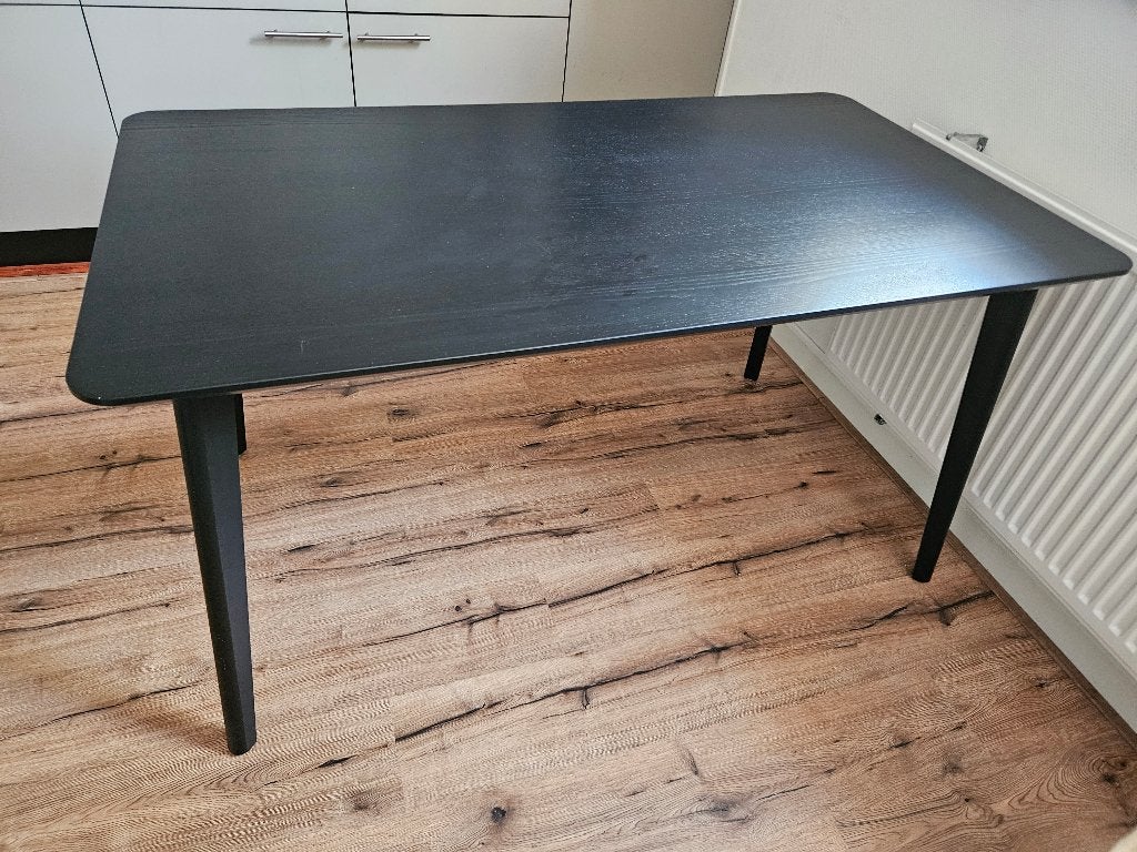 Lisabo (ikea) eettafel zwart 140x78 cm, Huis en Inrichting, Tafels | Eettafels, Ophalen, Overige materialen, 100 tot 150 cm, Scandinavisch