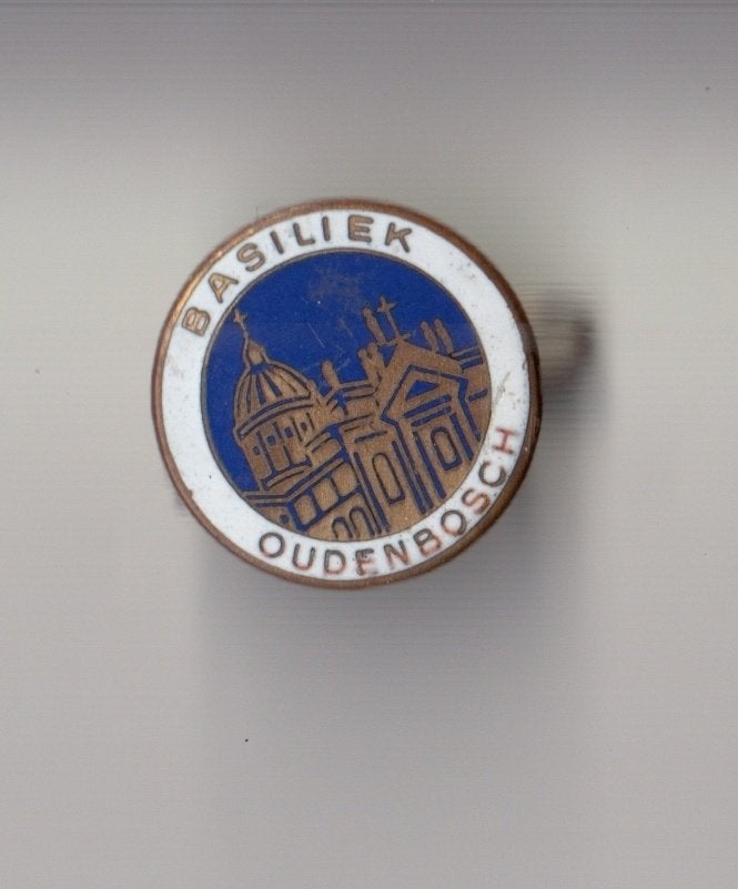 Oudenbosch Basiliek emaille broche, Gebruikt, Niet vindbaar, Niet vindbaar, Speldje of Pin
