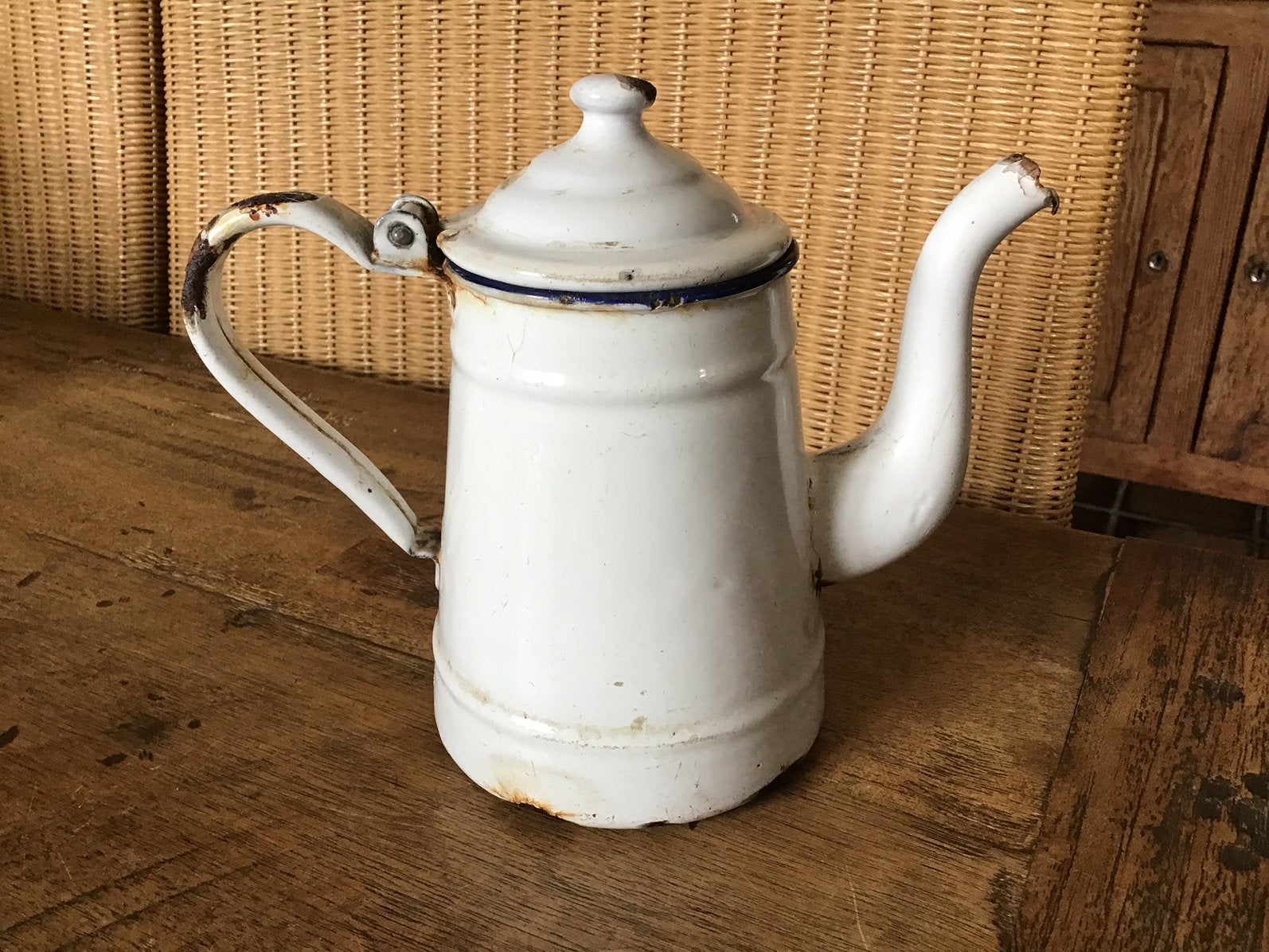 Vintage koffiekannetje in emaille, Ophalen of Verzenden