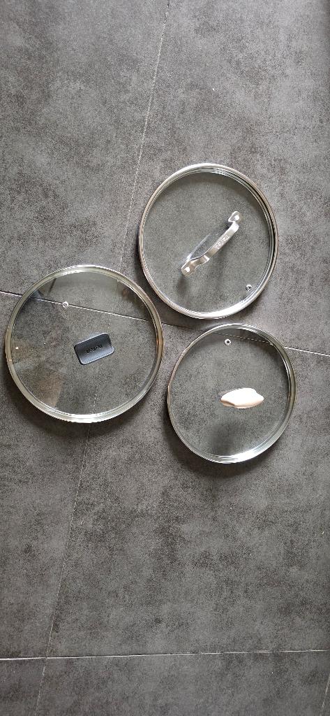 Pannen deksels tefal 3x samen in 1 koop, Ophalen of Verzenden, Gebruikt, Overige materialen, Overige typen