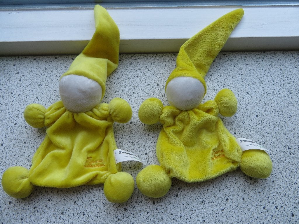 2 Gele spookjes spookpopje De Kandeel Tiamo Zwangerin, Geel, Overige typen, Ophalen of Verzenden, Zo goed als nieuw