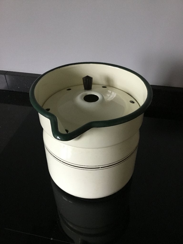 Melkkoker creme emaille, Antiek en Kunst, Ophalen of Verzenden