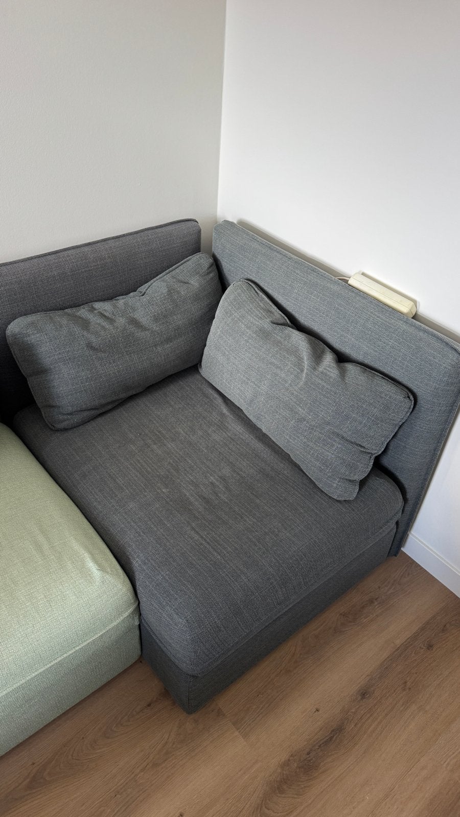 IKEA Vallentuna bankelement - Zwart, zo goed als nieuw, Ophalen, Eenpersoons, Zo goed als nieuw, Rechte bank