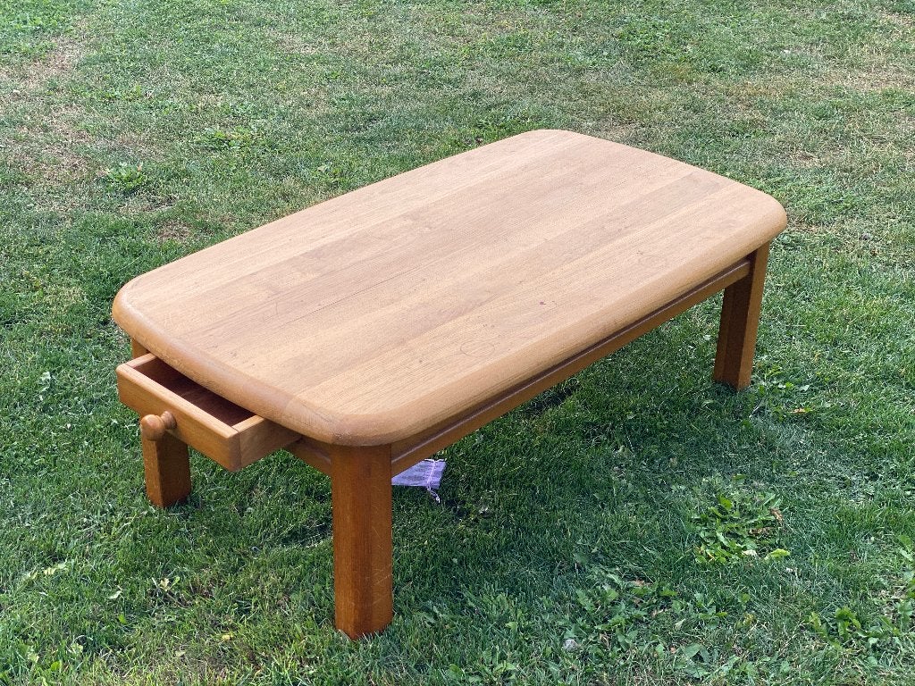 Salontafel massief hout, Ophalen, Gebruikt, 100 tot 150 cm, 50 tot 100 cm