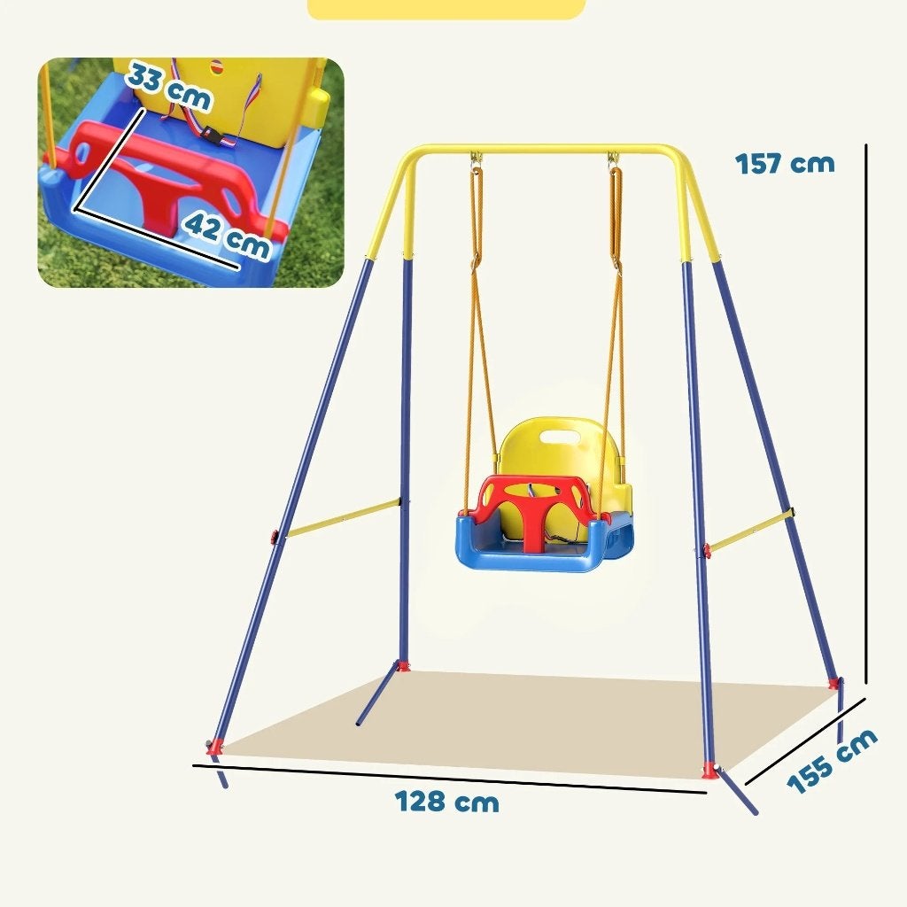 Prachtige babyschommel met opvouwbaar stalen frame, Ophalen of Verzenden, Nieuw, Schommel