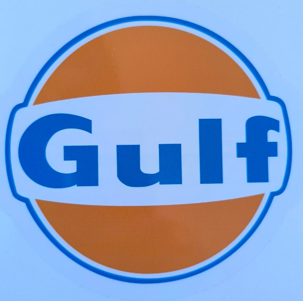Gulf retro sticker - 13 cm, Verzamelen, Ophalen of Verzenden, Nieuw, Auto of Motor