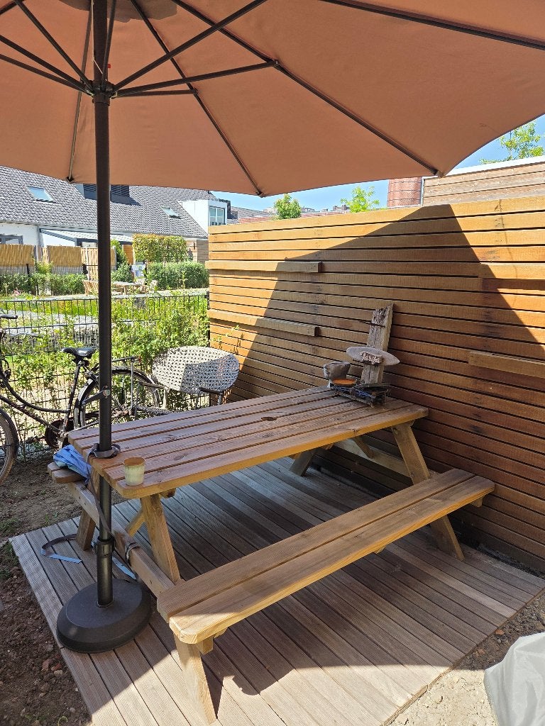 Picknicktafel, Ophalen, Gebruikt, Rechthoekig, Hout