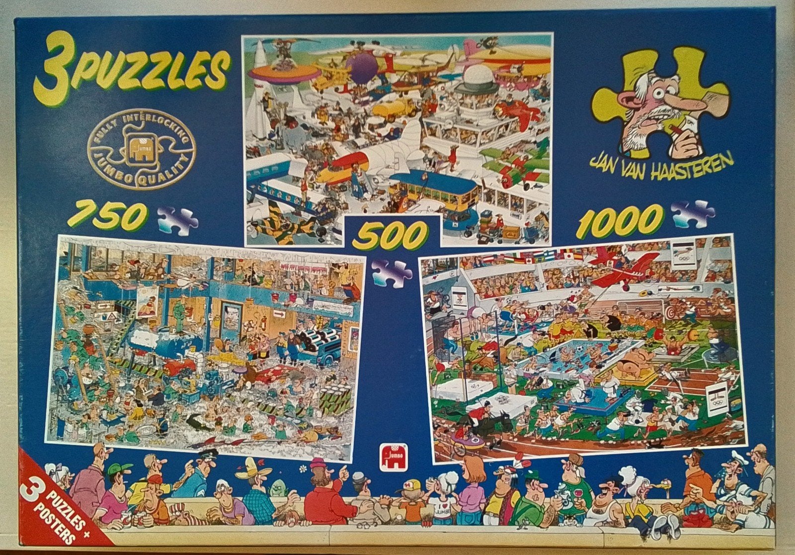Jan van Haasteren: 3 puzzels  ., Ophalen, 500 t/m 1500 stukjes, Zo goed als nieuw