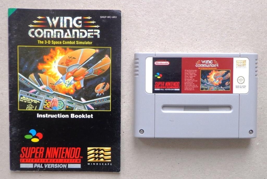 Wing Commander voor de Europese Super Nintendo + boekje, 1 speler, Ophalen of Verzenden, Gebruikt, Vanaf 3 jaar