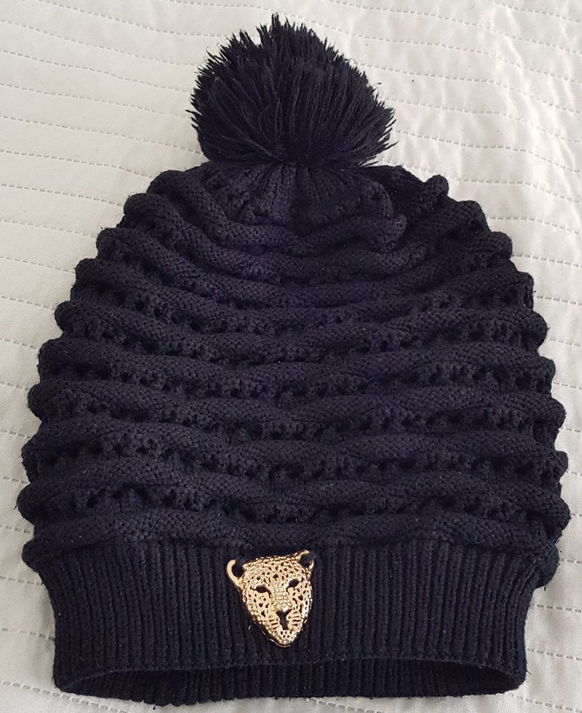Muts kabelmuts tijger zwart one size maat s mutsen mutsje, Verzenden, Zo goed als nieuw, Maat 36 (S), Muts