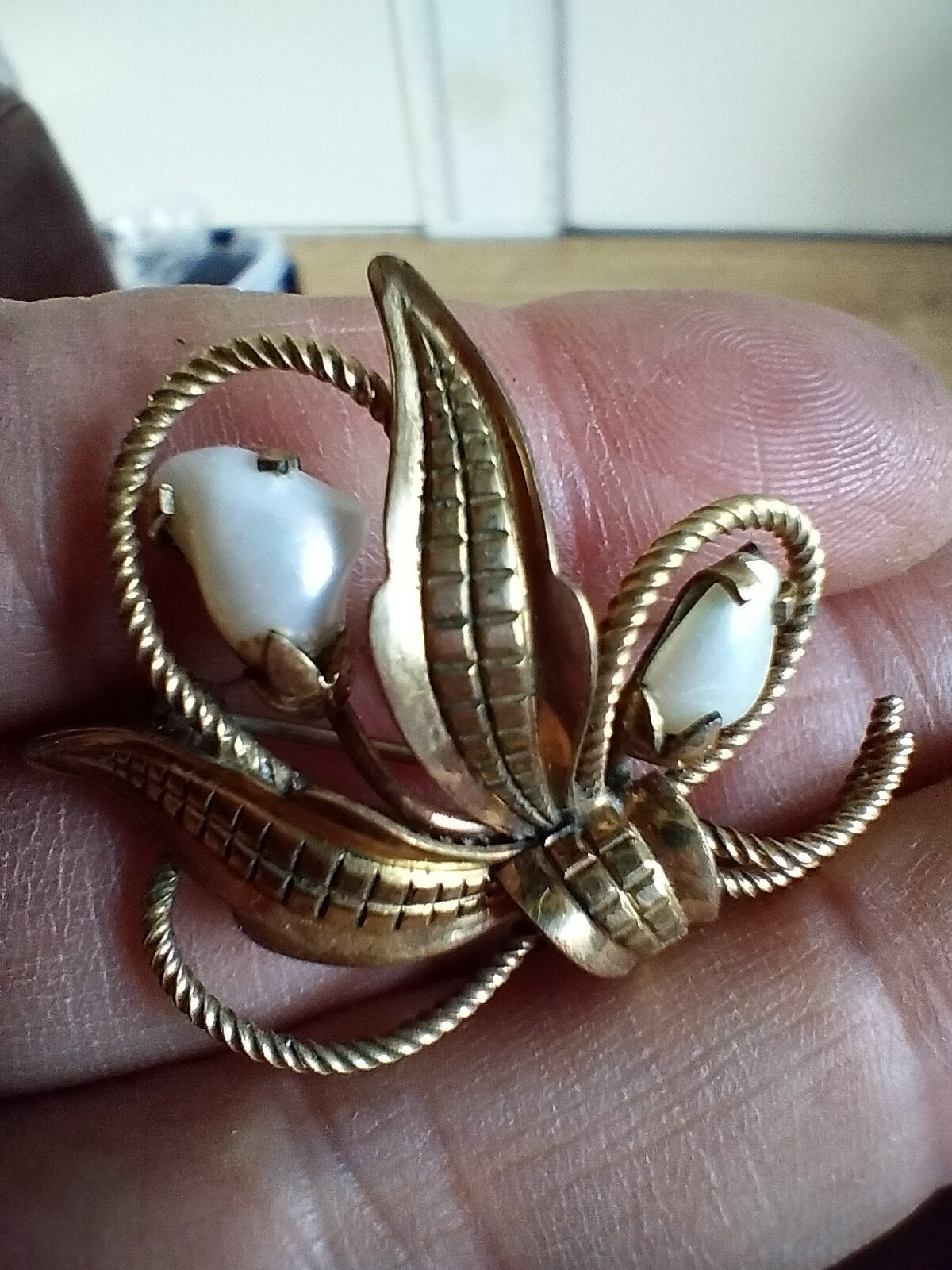 Antiek AK double broche, Verzenden, Zo goed als nieuw, Goud, Overige materialen