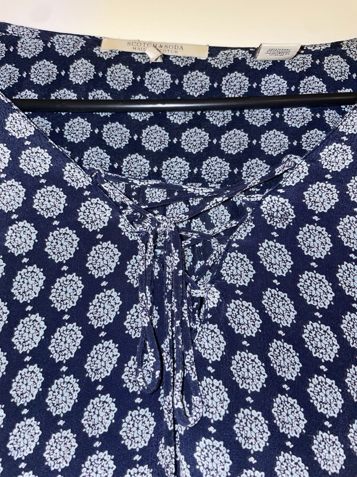 Scotch & Soda Maison Scotch Blouse met Kwastjes, Blauw, Ophalen of Verzenden, Lange mouw, Maat 36 (S)