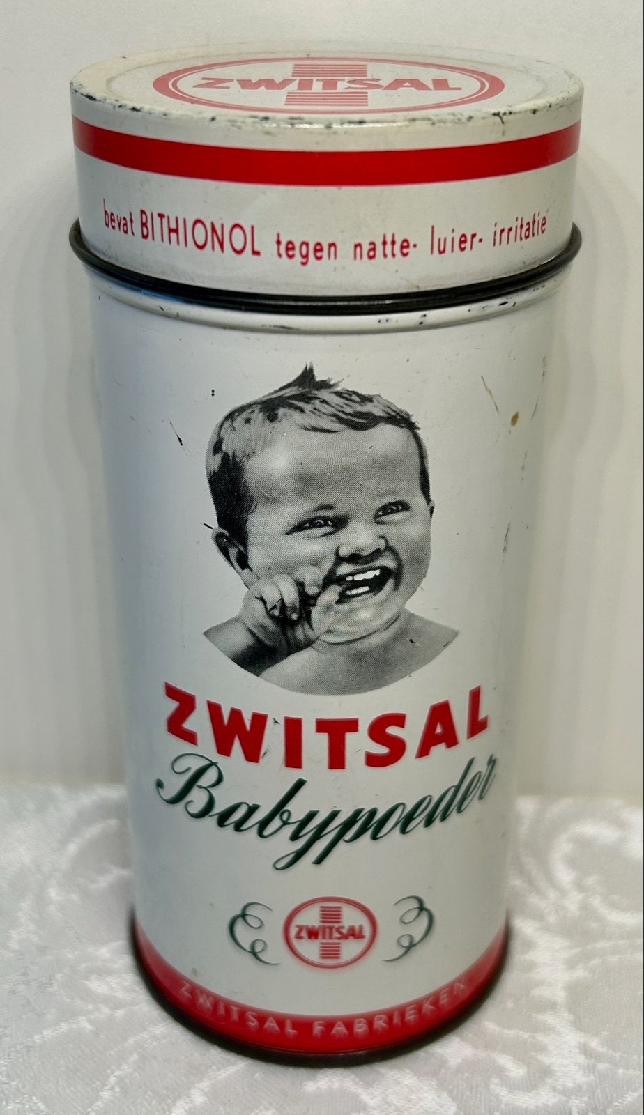 Vintage Zwitsal Babypoeder Bus - Lege Blikken Verpakking, Ophalen of Verzenden