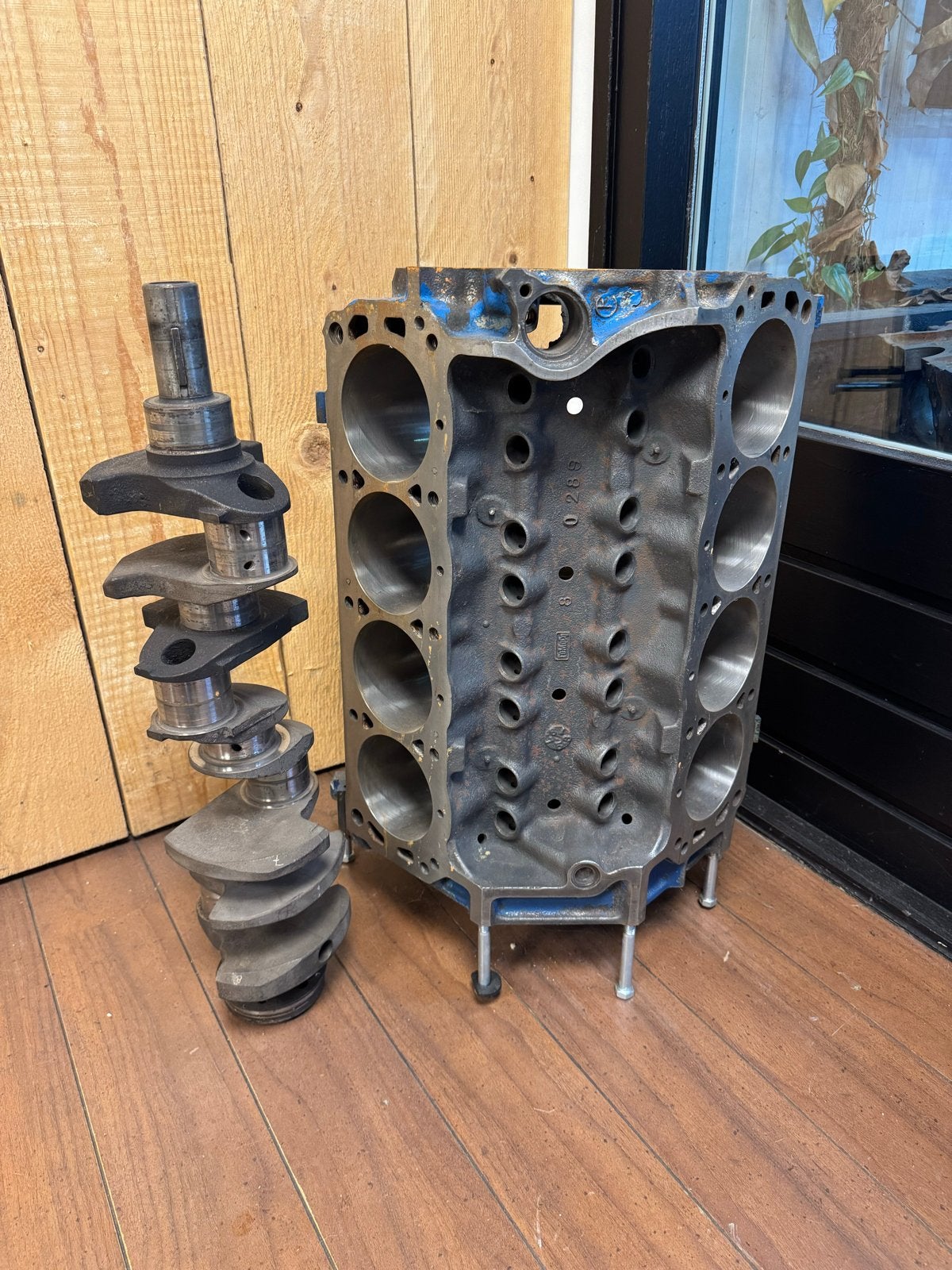 Ford Mustang 289 V8 onderblok en Krukas - decoratief, Auto-onderdelen, Motor en Toebehoren, Ophalen, Gebruikt, Ford, Onbekend