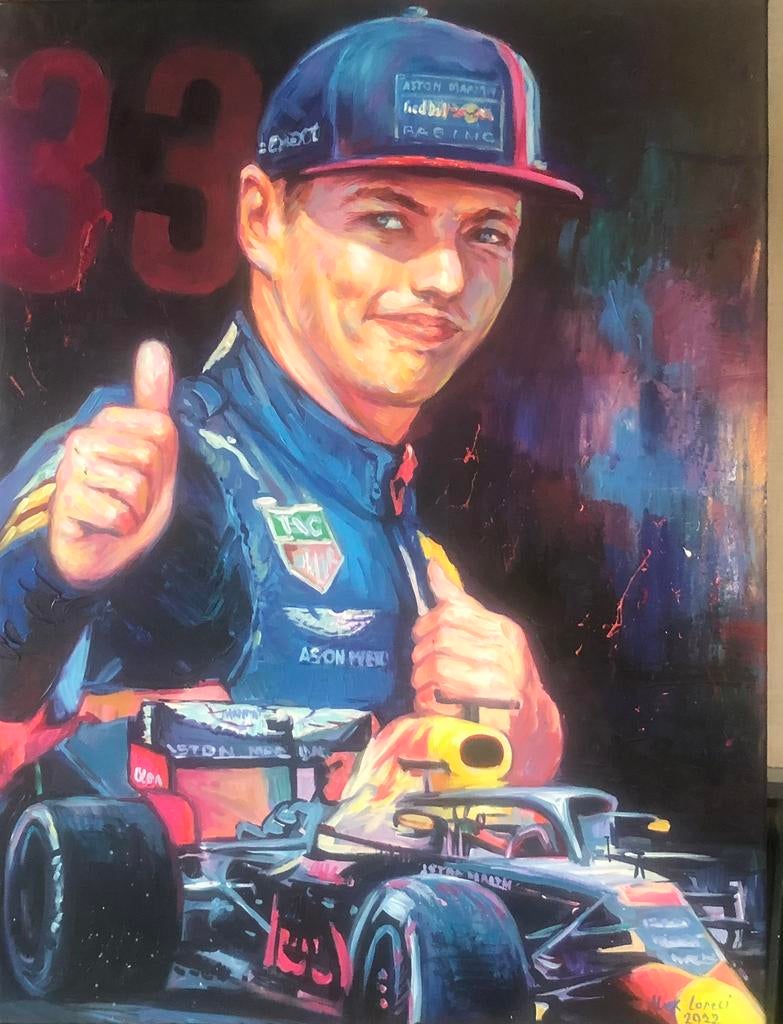 Alex L- Max Verstappen- Handgeschilderd (100%(- Origineel, Ophalen of Verzenden