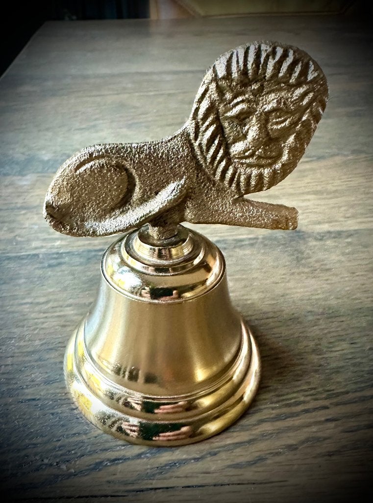 Messing Handbel met Leeuw Vintage – Massief Koperen Tafelbel, Verzenden, Koper