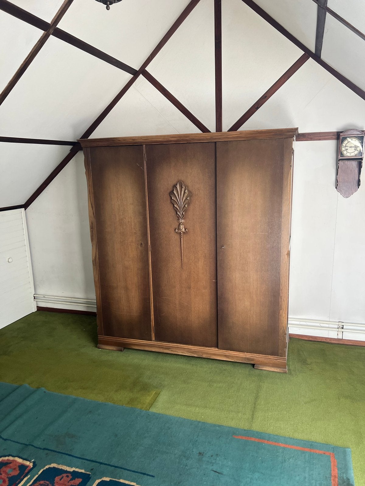 Eiken Kledingkast met 2 Bedkastjes vintage, Ophalen, Gebruikt, 100 tot 150 cm, Eikenhout