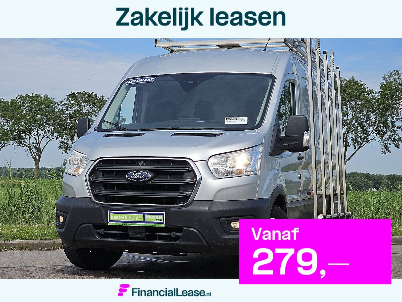 FORD TRANSIT 2.0 l3h2 glasresteel ac!, Automaat, Gebruikt, Euro 6, Bedrijf