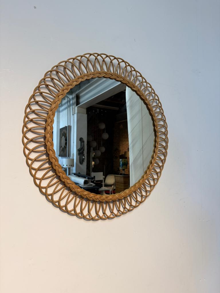 Jaren 60 spiegel, Huis en Inrichting, Woonaccessoires | Spiegels, Ophalen, Gebruikt, Info@vintagehaarlem.nl, Rond