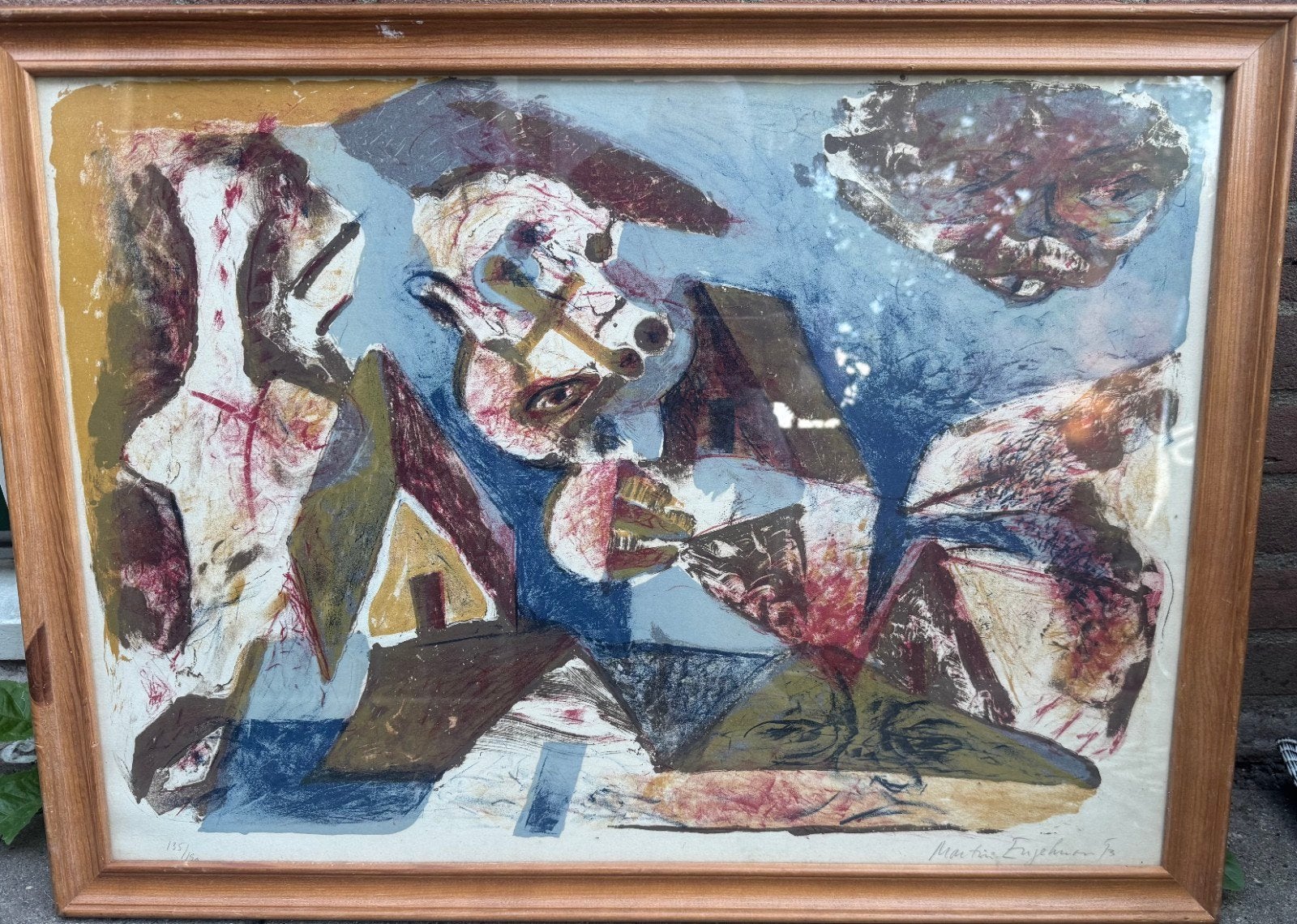 Zeefdruk Martin Engelman - Abstracte compositie, Antiek en Kunst, Kunst | Litho's en Zeefdrukken, Gesigneerd, Ophalen of Verzenden