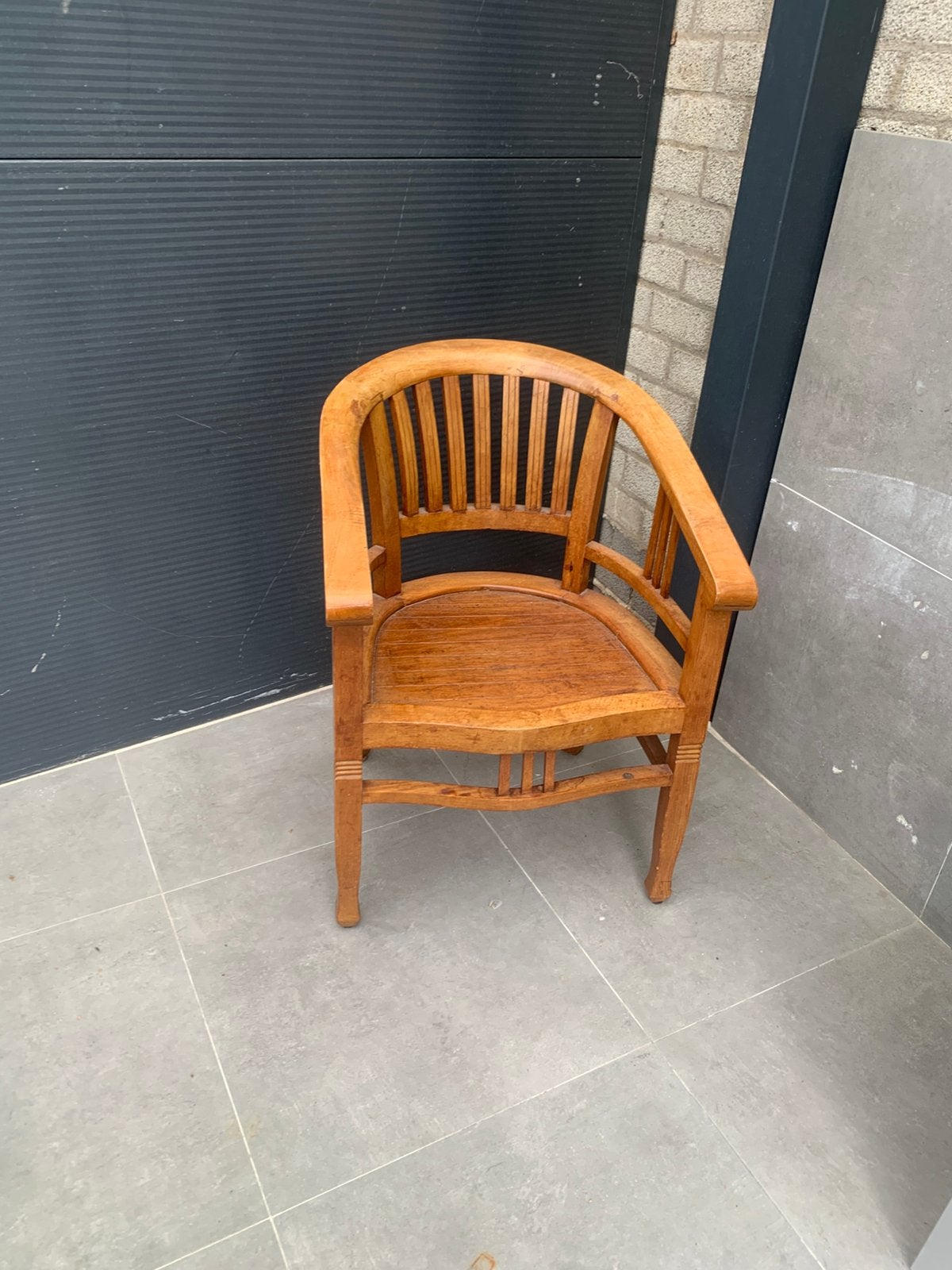 Stoel Hout brocante, Tuin en Terras, Ophalen of Verzenden, Zo goed als nieuw, Hout