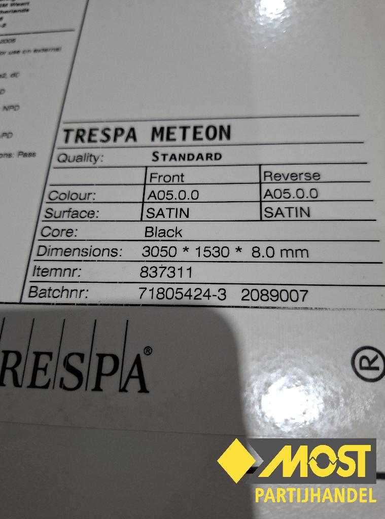 Trespa Meteon wit A05.0.0 8 mm, Ophalen, Nieuw, HPL