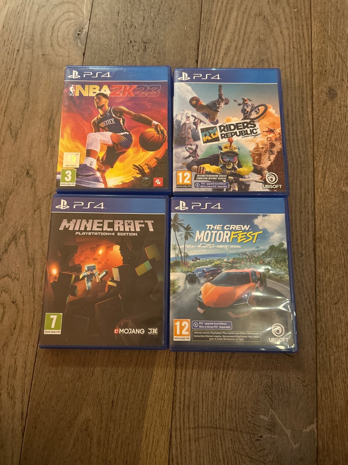 PS4 Games Bundel: NBA 2K23, Riders Republic, Minecraft, Moto, Online, Gebruikt, Overige genres, Ophalen of Verzenden
