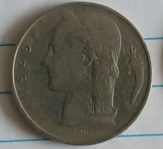 belgische 5 franc 1949 munt, volgnr 28.1, Ophalen of Verzenden, Losse munt