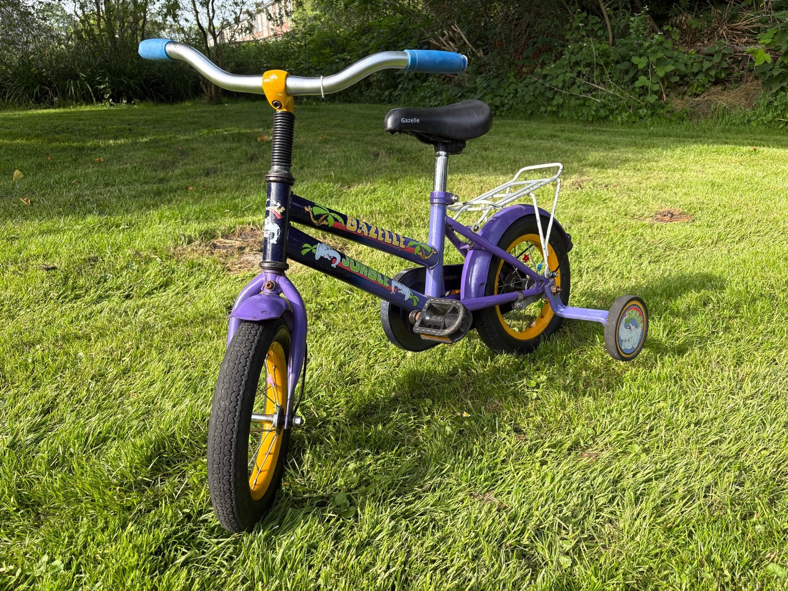 Gazelle Jungle Kinderfiets 12 inch met zijwieltjes, Ophalen, Terugtraprem, Zijwieltjes, Gebruikt