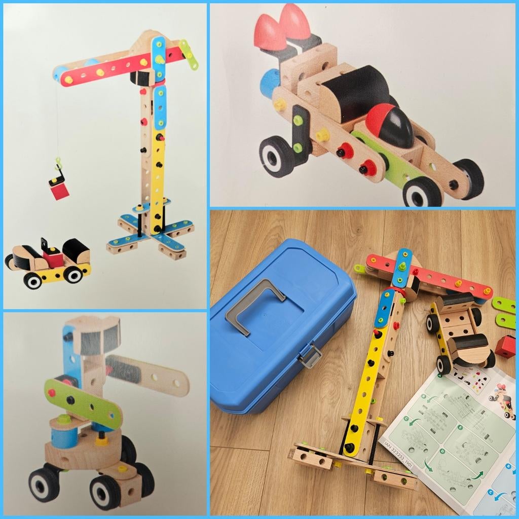 Houten Bouwset hijskraan auto robot, Kinderen en Baby's, Speelgoed | Houten speelgoed, Ophalen