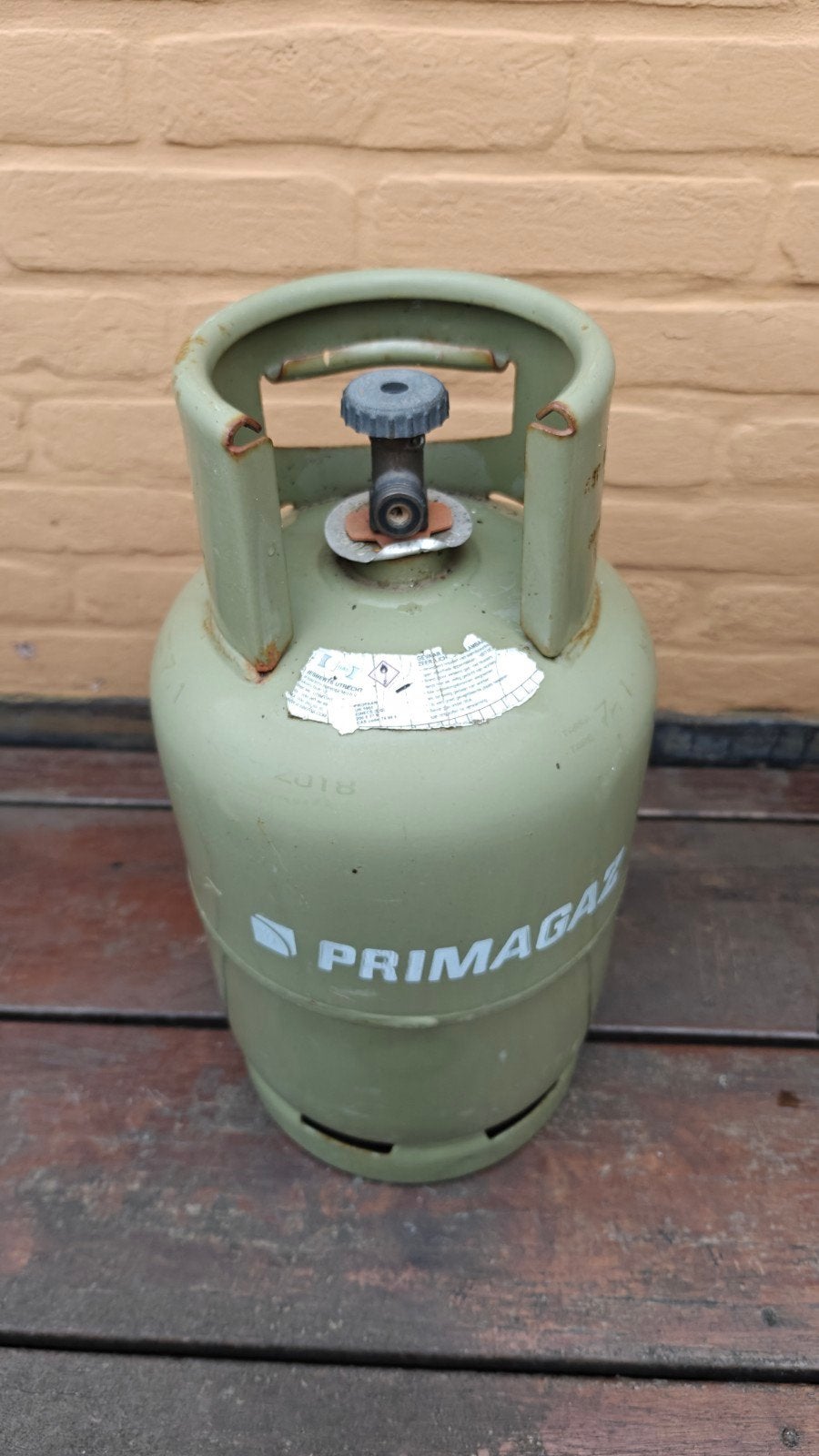Primagaz 5kg gasfles (groen) met 1.1kg gas, keuring 2018, Ophalen, Gebruikt