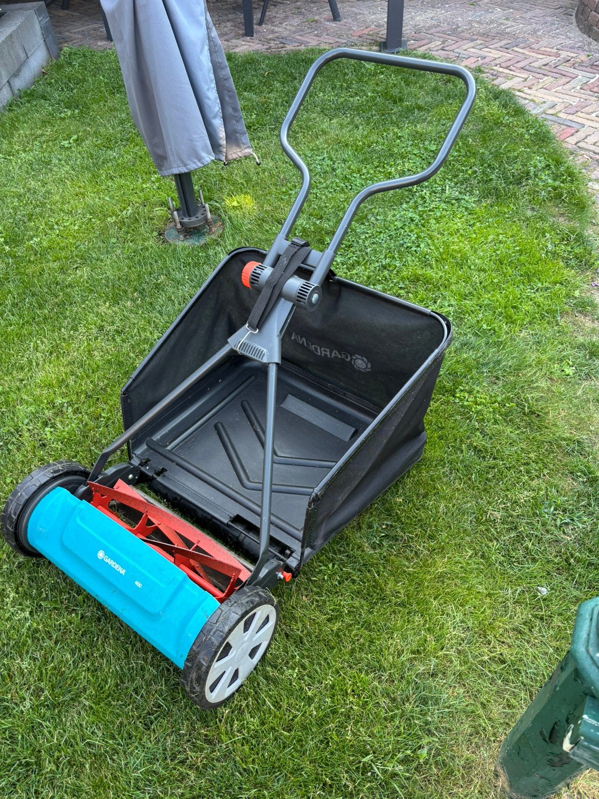 Gardena grasmaaier, Ophalen, Gebruikt