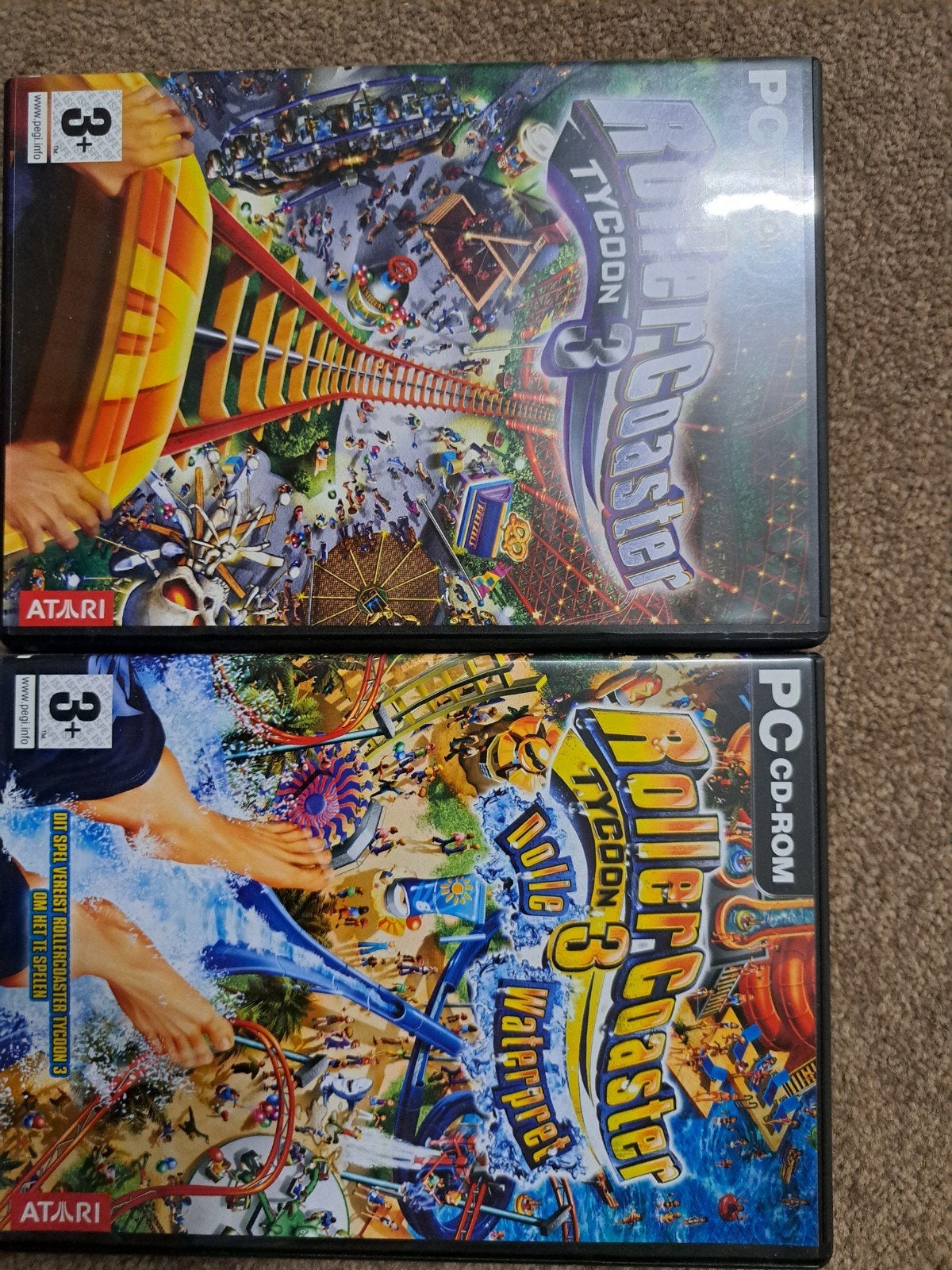 RollerCoaster Tycoon 3 & Dolle Waterpret PC CD-ROM, Gebruikt, 1 speler, Ophalen of Verzenden, Vanaf 3 jaar