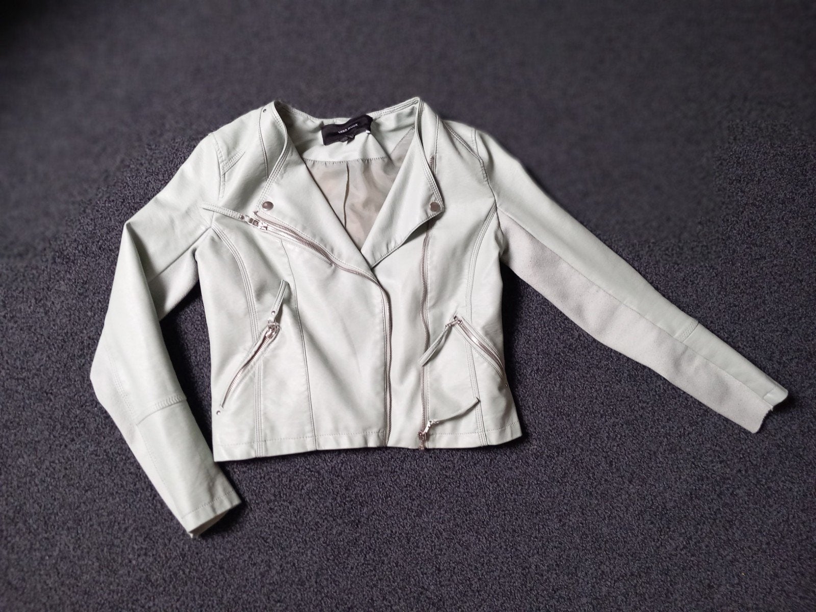 Mintgroen jasje, imitatieleer, maat S, Vero Moda, Ophalen of Verzenden, Zo goed als nieuw, Maat 36 (S)