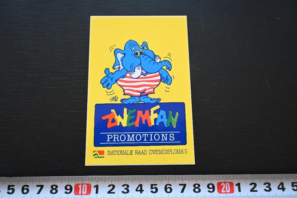 sticker zwemmen zwemfan promotions strip rob gorter olifant, Verzamelen, Ophalen, Zo goed als nieuw