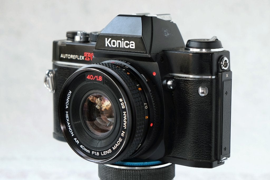 Konica Autoreflex TC SLR camera, Konica Hexanon AR 40mm f1.8, Ophalen of Verzenden, Gebruikt, Spiegelreflex, Konica