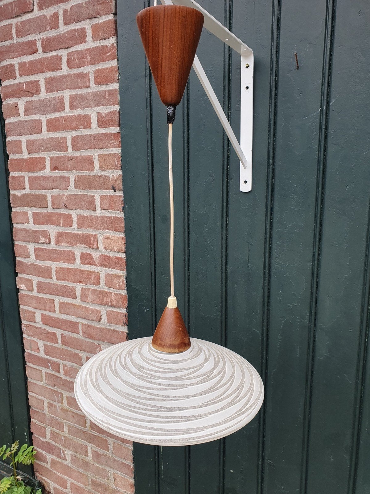 Vintage hanglamp, Gebruikt, Sixties, Hout, E27 (groot)