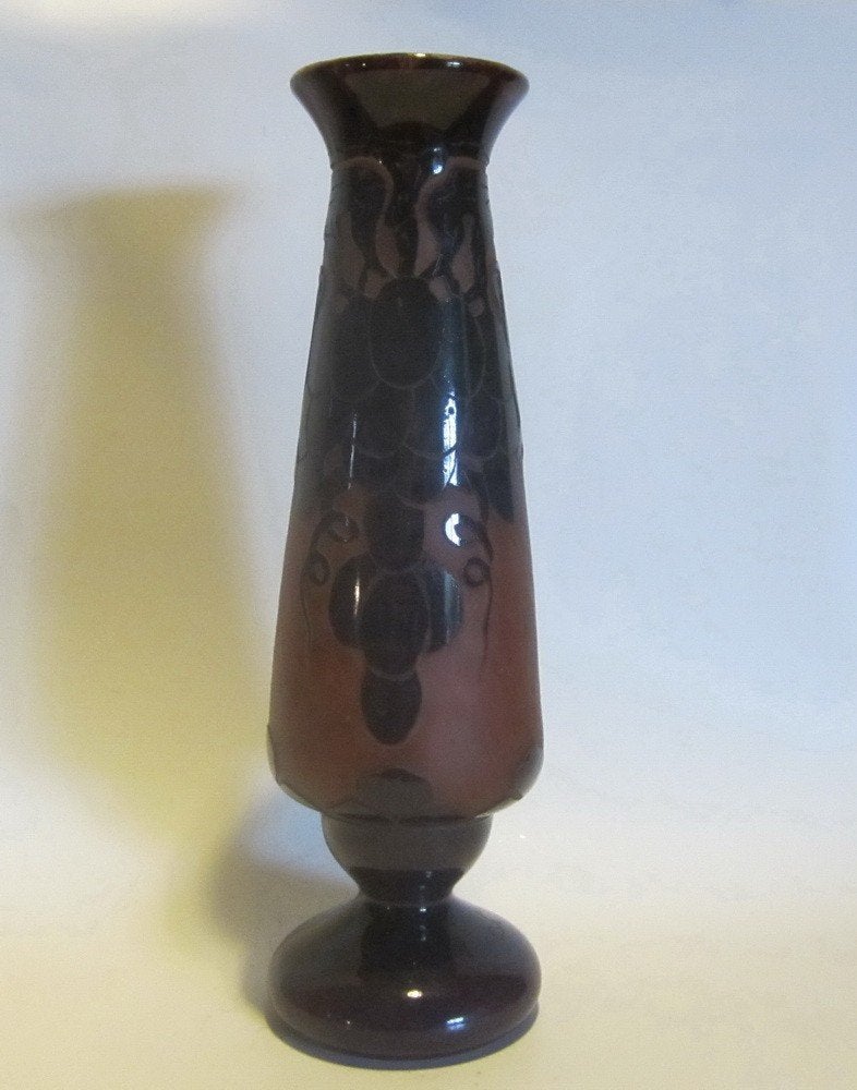 Antieke Le Verre Français vaas Ch. Schneider cameo ca 1925, Verzenden