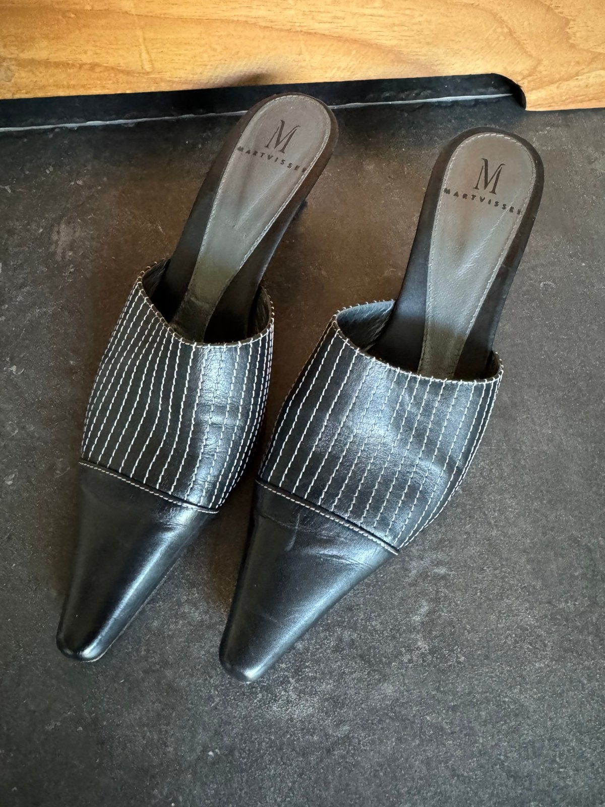 Mart Visser muiltjes met hakje  zwart Maat 40  €7,50, Ophalen, Zo goed als nieuw, Zwart, Sandalen of Muiltjes