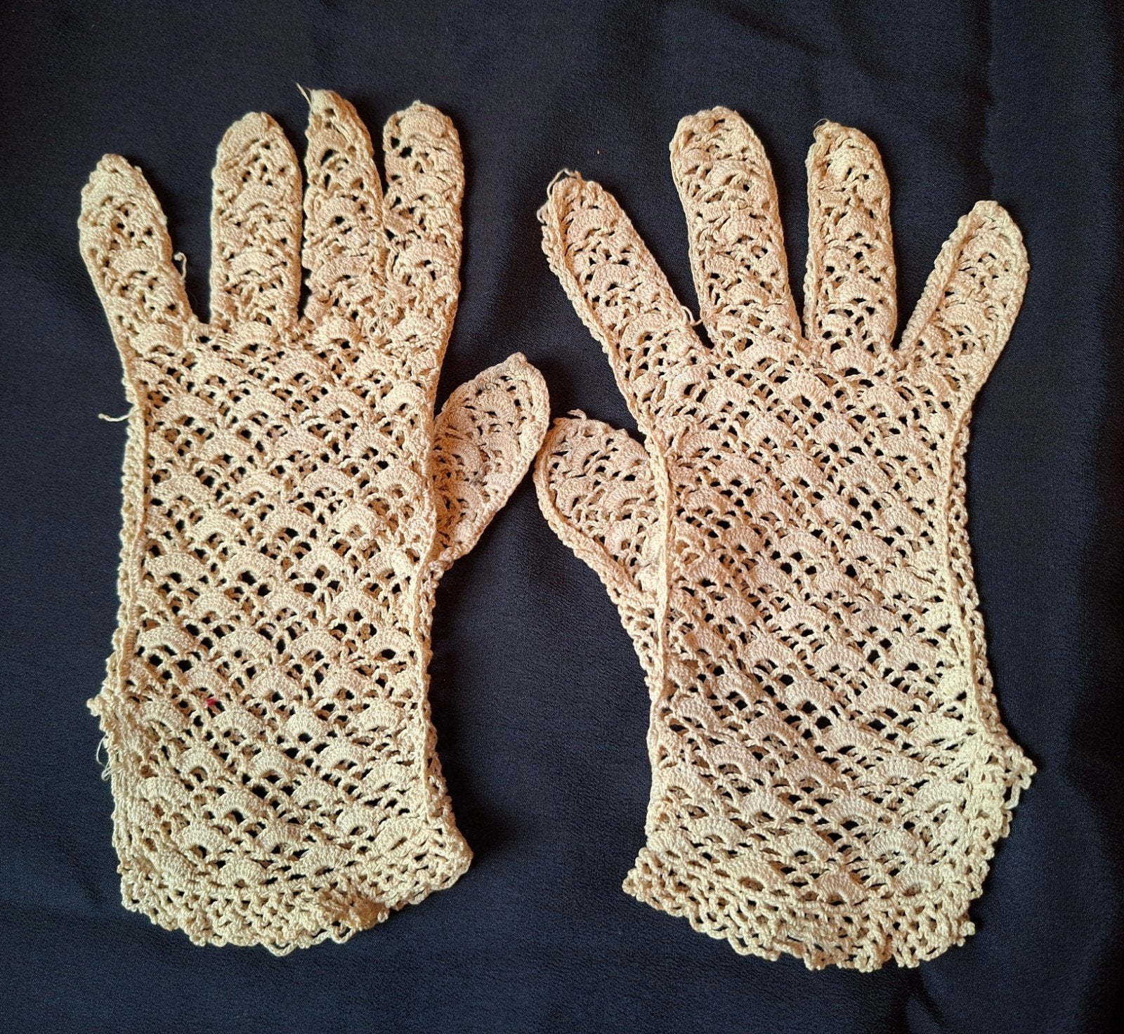 Antieke gehaakte handschoenen, Antiek en Kunst, Ophalen of Verzenden