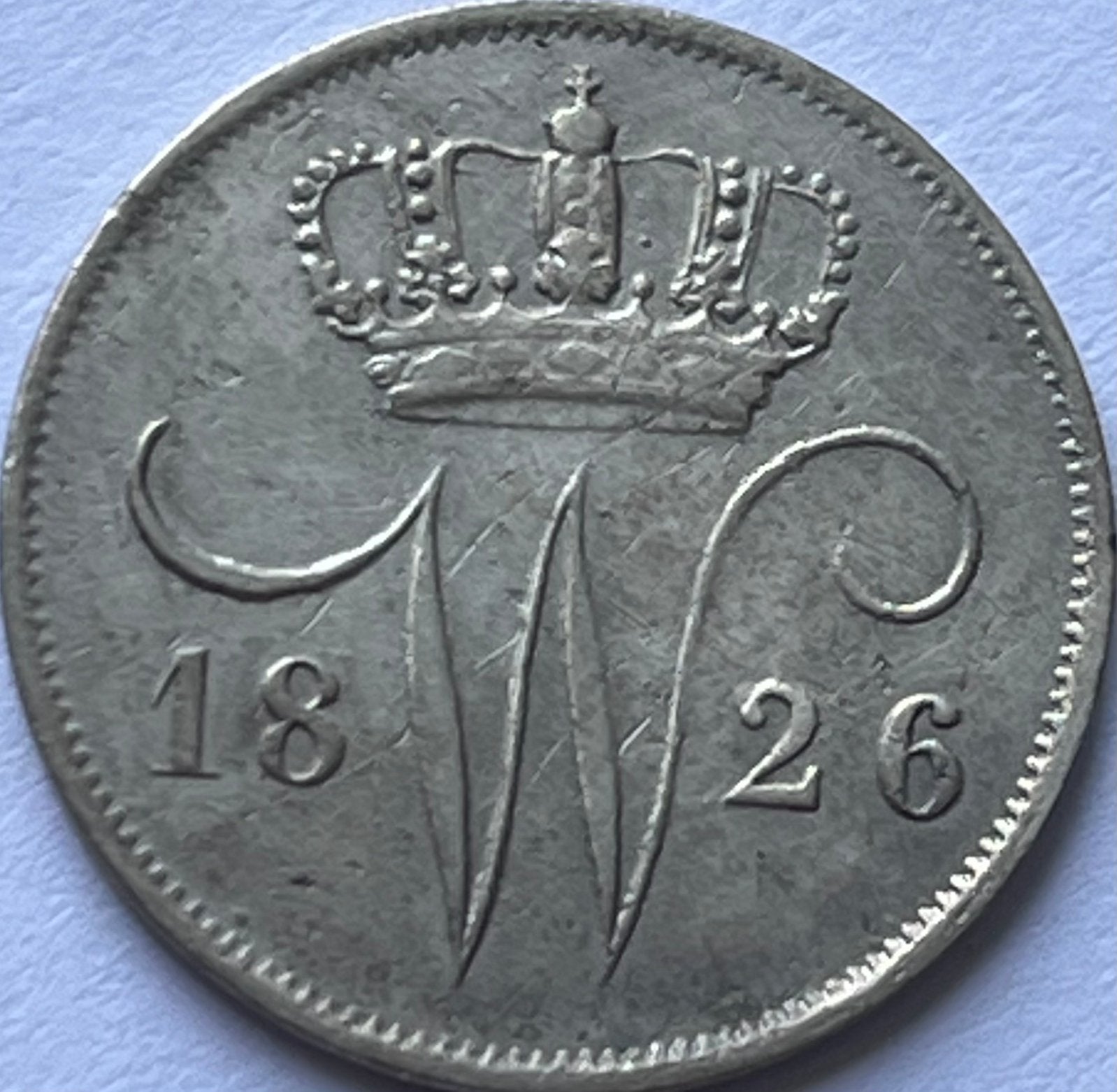 Zilveren dubbeltje 1826U, Postzegels en Munten, Zilver, Ophalen of Verzenden, 10 cent, Koning Willem I