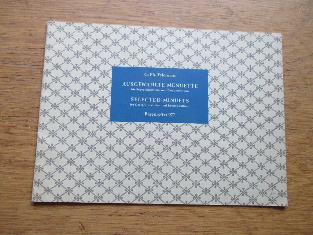 G. Ph. Telemann - Selected Minuets voor blokfluit en bas, Gebruikt, Ophalen of Verzenden, Artiest of Componist, Klassiek