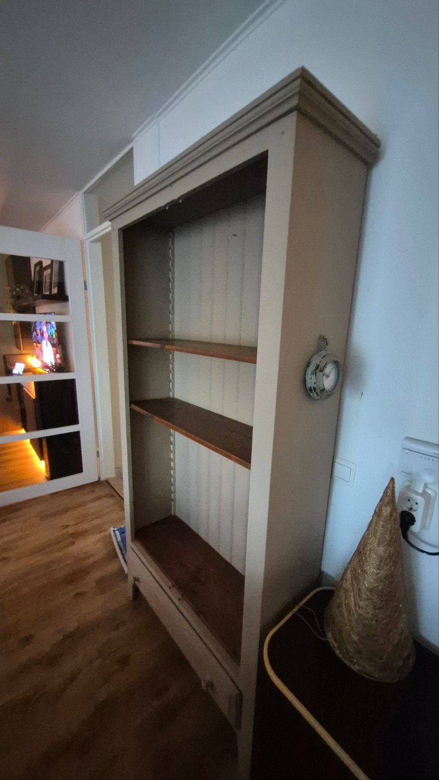 Houten Boekenkast met Planken en Lade, Ophalen, Met plank(en), Gebruikt, Klassiek