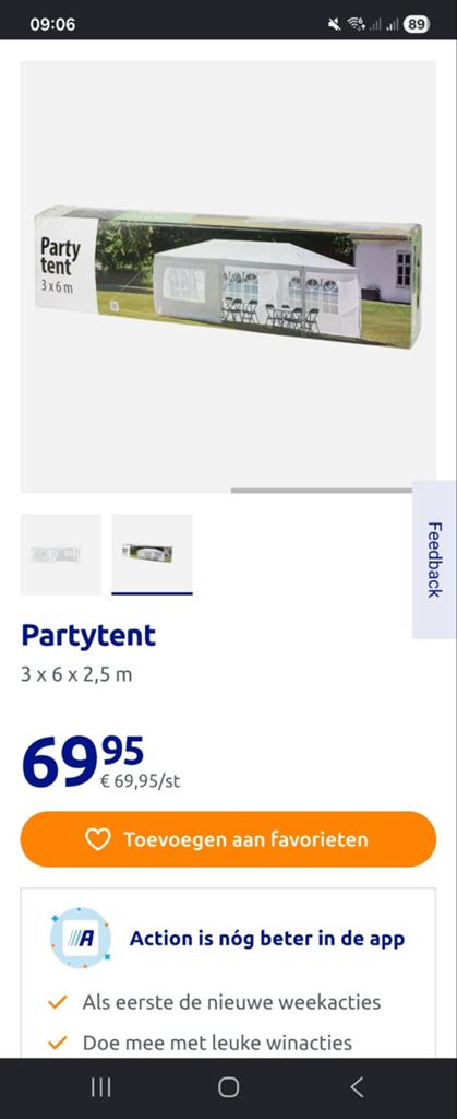 Partytent 3x6m - Ideaal voor elk feest!, Tuin en Terras, Partytenten, Ophalen, Partytent, Nieuw, 2 meter of meer