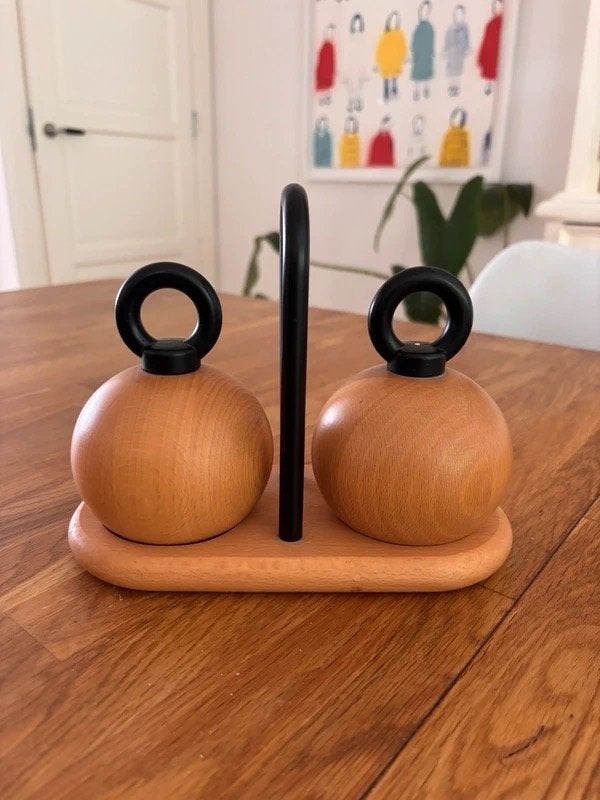 BODUM Vintage Ballboy Peper en Zout Stel, Hout, Bodum, Ophalen of Verzenden, Bruin