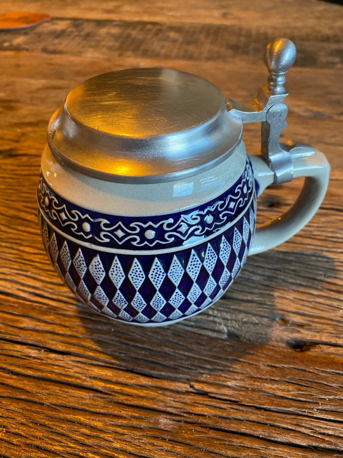 Vintage Gerzit Bierpul met Deksel - Origineel Duits Steengoe, Antiek en Kunst, Ophalen of Verzenden