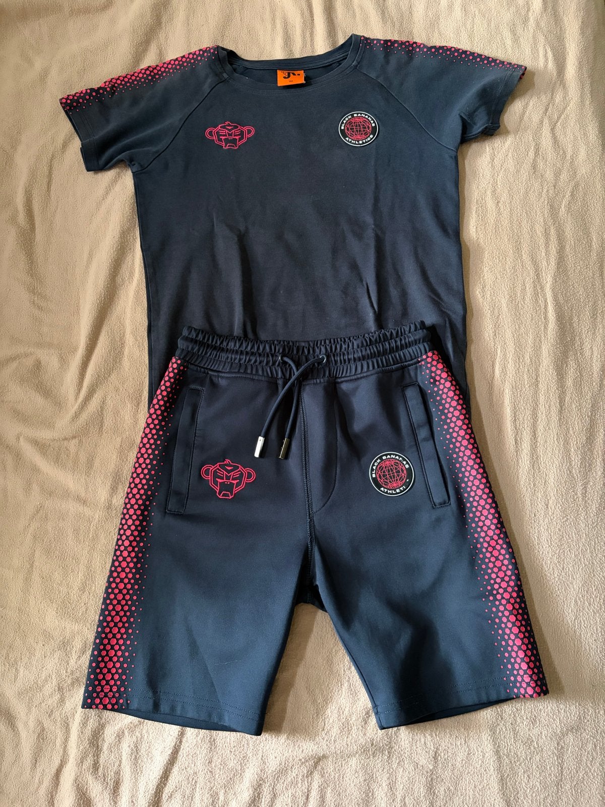 Black Bananas Setje: Korte Broek & T-shirt - Donkerblauw mt, Ophalen of Verzenden, Gebruikt, Jongen, Setje
