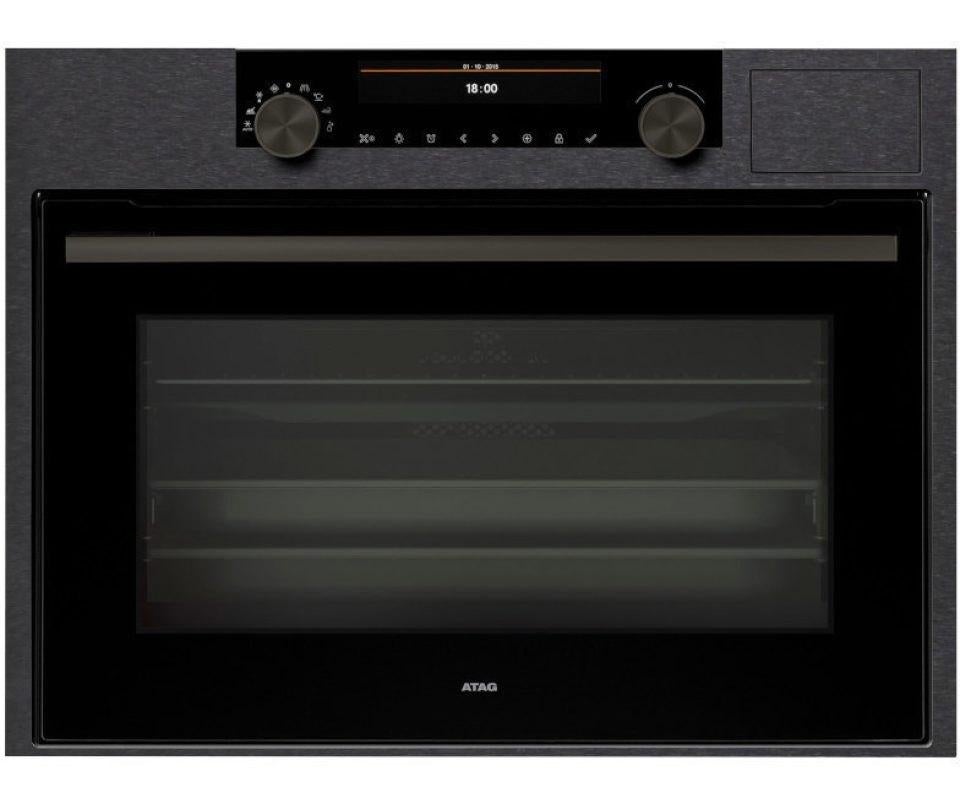 Atag CS46121D - CombiStoomoven - Blacksteel - 450mm Hoog, Ophalen, 45 tot 50 cm, Hete lucht, Nieuw